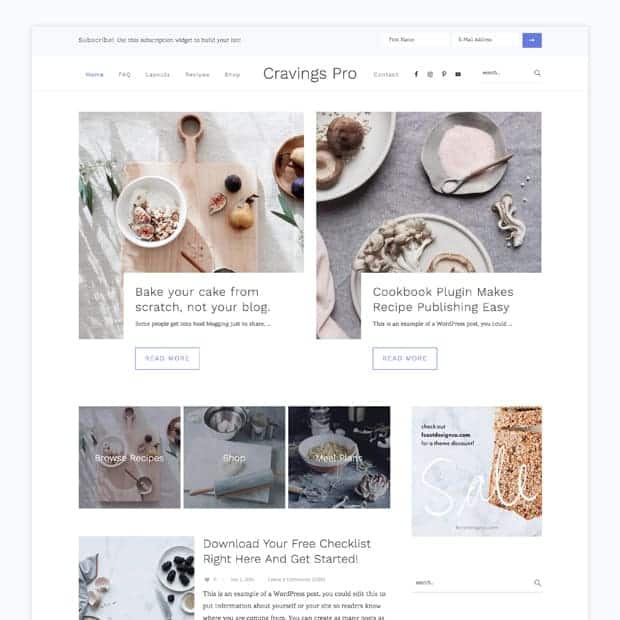 Cravings WordPress Theme for Food Bloggers